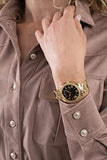 Buy Shop Guess Luna Diamonds Black Dial Gold Steel Strap Watch for Women - GW0307L2 USA Online
