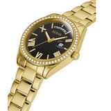 Buy Shop Guess Luna Diamonds Black Dial Gold Steel Strap Watch for Women - GW0307L2 USA Online