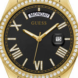 Buy Shop Guess Luna Diamonds Black Dial Gold Steel Strap Watch for Women - GW0307L2 USA Online