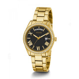 Buy Shop Guess Luna Diamonds Black Dial Gold Steel Strap Watch for Women - GW0307L2 USA Online