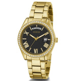 Buy Shop Guess Luna Diamonds Black Dial Gold Steel Strap Watch for Women - GW0307L2 USA Online