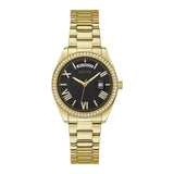 Buy Shop Guess Luna Diamonds Black Dial Gold Steel Strap Watch for Women - GW0307L2 USA Online