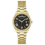 Buy Shop Guess Luna Diamonds Black Dial Gold Steel Strap Watch for Women - GW0307L2 USA Online