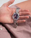 Buy Shop Guess Luna Diamonds Blue Dial Silver Steel Strap Watch for Women - GW0307L1 USA Online