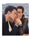 Buy Shop Guess Luna Diamonds Blue Dial Silver Steel Strap Watch for Women - GW0307L1 USA Online