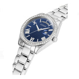 Buy Shop Guess Luna Diamonds Blue Dial Silver Steel Strap Watch for Women - GW0307L1 USA Online