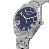 Buy Shop Guess Luna Diamonds Blue Dial Silver Steel Strap Watch for Women - GW0307L1 USA Online