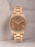 Buy Shop Guess Luna Diamonds Rose Gold Dial Rose Gold Steel Strap Watch for Women - GW0307L3 USA Online