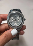 Buy Shop Guess Luna Diamonds Silver Dial Silver Steel Strap Watch for Women - W0729L1 USA Online