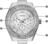 Buy Shop Guess Luna Diamonds Silver Dial Silver Steel Strap Watch for Women - W0729L1 USA Online