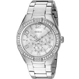 Buy Shop Guess Luna Diamonds Silver Dial Silver Steel Strap Watch for Women - W0729L1 USA Online