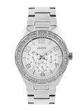 Buy Shop Guess Luna Diamonds Silver Dial Silver Steel Strap Watch for Women - W0729L1 USA Online