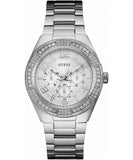 Buy Shop Guess Luna Diamonds Silver Dial Silver Steel Strap Watch for Women - W0729L1 USA Online