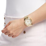 Buy Shop Guess Luna Diamonds White Dial Gold Steel Strap Watch for Women - W0729L2 USA Online