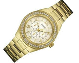 Buy Shop Guess Luna Diamonds White Dial Gold Steel Strap Watch for Women - W0729L2 USA Online
