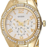 Buy Shop Guess Luna Diamonds White Dial Gold Steel Strap Watch for Women - W0729L2 USA Online