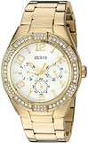Buy Shop Guess Luna Diamonds White Dial Gold Steel Strap Watch for Women - W0729L2 USA Online