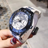 Buy Shop Guess Luna Diamonds White Dial White Rubber Strap Watch for Women - W0653L2 USA Online
