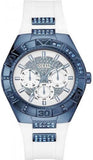 Buy Shop Guess Luna Diamonds White Dial White Rubber Strap Watch for Women - W0653L2 USA Online
