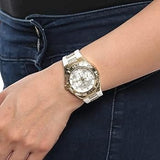Buy Shop Guess Luna Diamonds White Dial White Rubber Strap Watch for Women - W0653L3 USA Online