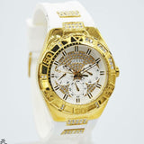 Buy Shop Guess Luna Diamonds White Dial White Rubber Strap Watch for Women - W0653L3 USA Online