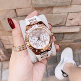 Buy Shop Guess Luna Diamonds White Dial White Rubber Strap Watch for Women - W0653L4 USA Online