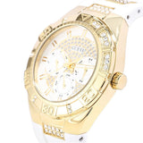 Buy Shop Guess Luna Diamonds White Dial White Rubber Strap Watch for Women - W0653L4 USA Online