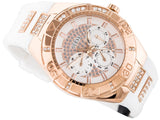 Buy Shop Guess Luna Diamonds White Dial White Rubber Strap Watch for Women - W0653L4 USA Online
