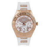 Buy Shop Guess Luna Diamonds White Dial White Rubber Strap Watch for Women - W0653L4 USA Online