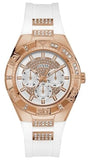 Buy Shop Guess Luna Diamonds White Dial White Rubber Strap Watch for Women - W0653L4 USA Online