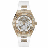 Buy Shop Guess Luna Diamonds White Dial White Rubber Strap Watch for Women - W0653L4 USA Online