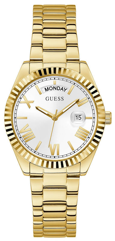 Buy Shop Guess Luna White Dial Gold Steel Strap Watch for Women - GW0308L2 USA Online