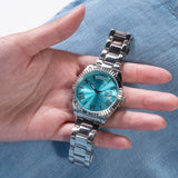 Buy Shop Guess Luna Quartz Blue Dial Silver Steel Strap Watch For Women - GW0308L4 USA Online
