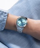 Buy Shop Guess Luna Quartz Blue Dial Silver Steel Strap Watch For Women - GW0308L4 USA Online