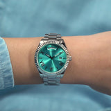 Buy Shop Guess Luna Quartz Blue Dial Silver Steel Strap Watch For Women - GW0308L4 USA Online