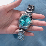 Buy Shop Guess Luna Quartz Blue Dial Silver Steel Strap Watch For Women - GW0308L4 USA Online