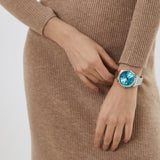 Buy Shop Guess Luna Quartz Blue Dial Silver Steel Strap Watch For Women - GW0308L4 USA Online