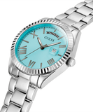 Buy Shop Guess Luna Quartz Blue Dial Silver Steel Strap Watch For Women - GW0308L4 USA Online