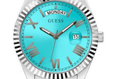 Buy Shop Guess Luna Quartz Blue Dial Silver Steel Strap Watch For Women - GW0308L4 USA Online