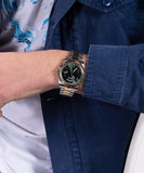 Buy Shop Guess Luna Quartz Green Dial Two Tone Steel Strap Watch For Women - GW0308L5 USA Online