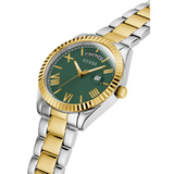 Buy Shop Guess Luna Quartz Green Dial Two Tone Steel Strap Watch For Women - GW0308L5 USA Online