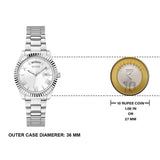 Buy Shop Guess Luna Silver Dial Silver Steel Strap Watch for Women - GW0308L1 USA Online