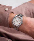Buy Shop Guess Luna Silver Dial Silver Steel Strap Watch for Women - GW0308L1 USA Online