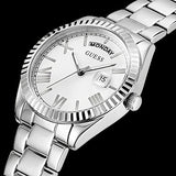 Buy Shop Guess Luna Silver Dial Silver Steel Strap Watch for Women - GW0308L1 USA Online