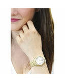 Buy Shop Guess Luna White Dial Gold Steel Strap Watch for Women - GW0308L2 USA Online
