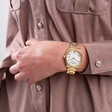 Buy Shop Guess Luna White Dial Gold Steel Strap Watch for Women - GW0308L2 USA Online