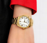 Buy Shop Guess Luna White Dial Gold Steel Strap Watch for Women - GW0308L2 USA Online