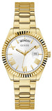 Buy Shop Guess Luna White Dial Gold Steel Strap Watch for Women - GW0308L2 USA Online