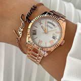 Buy Shop Guess Luna White Dial Rose Gold Steel Strap Watch for Women - GW0308L3 USA Online