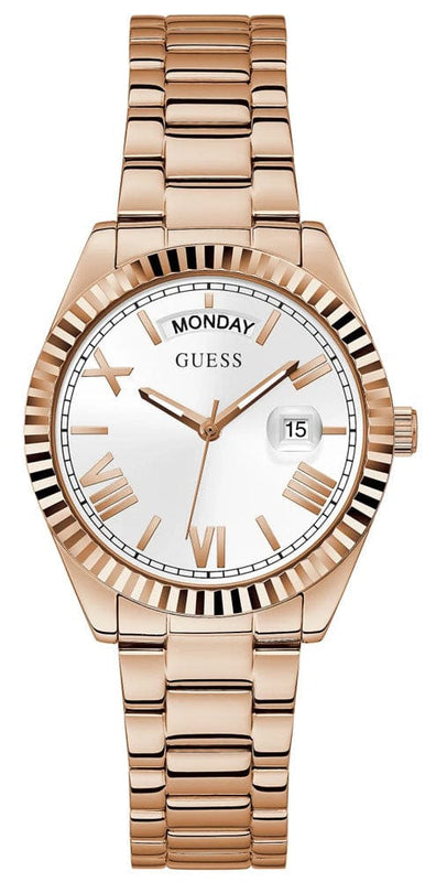 Buy Shop Guess Luna White Dial Rose Gold Steel Strap Watch for Women - GW0308L3 USA Online